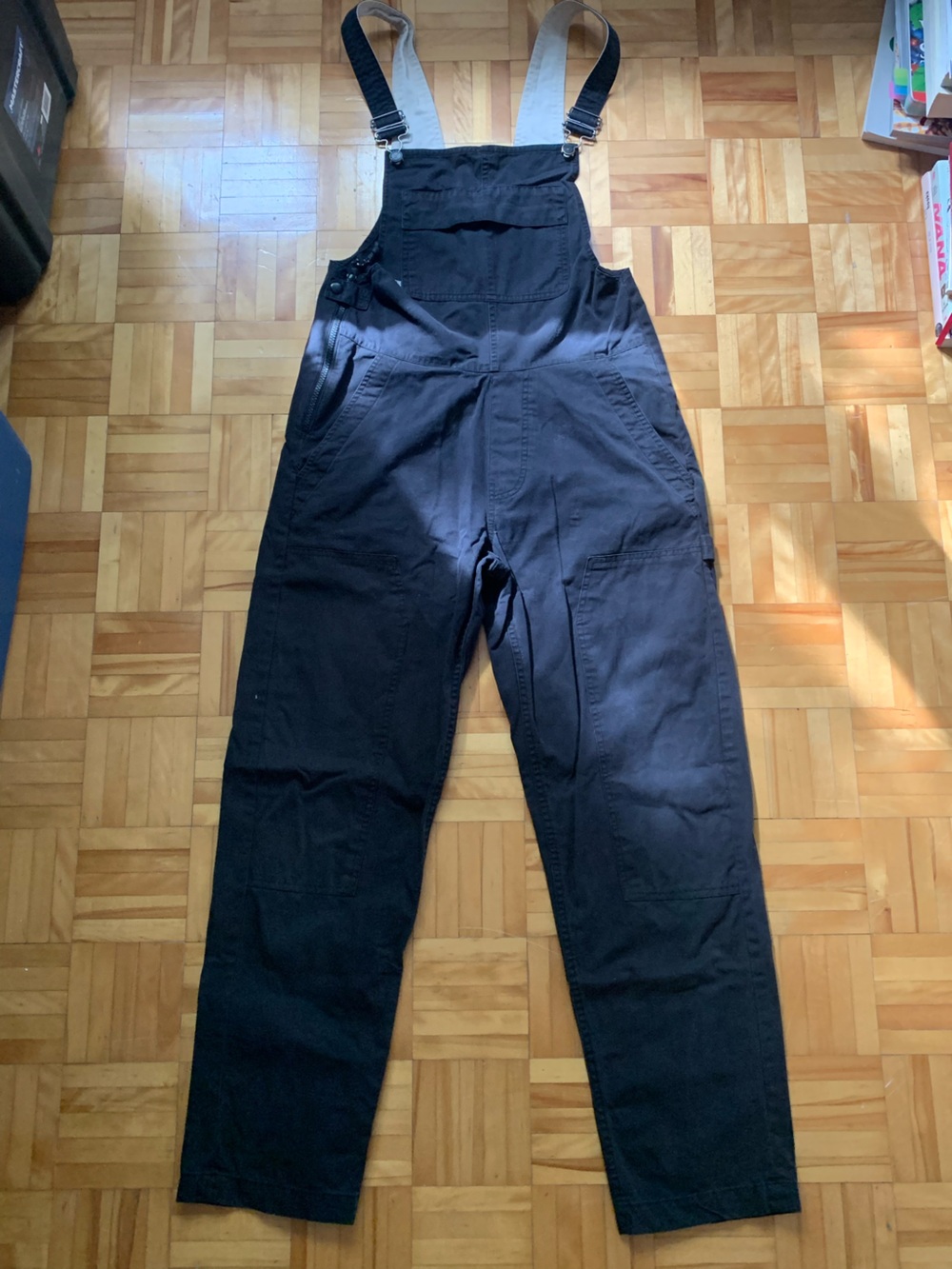 PICTURE Black Organic Cotton Overalls